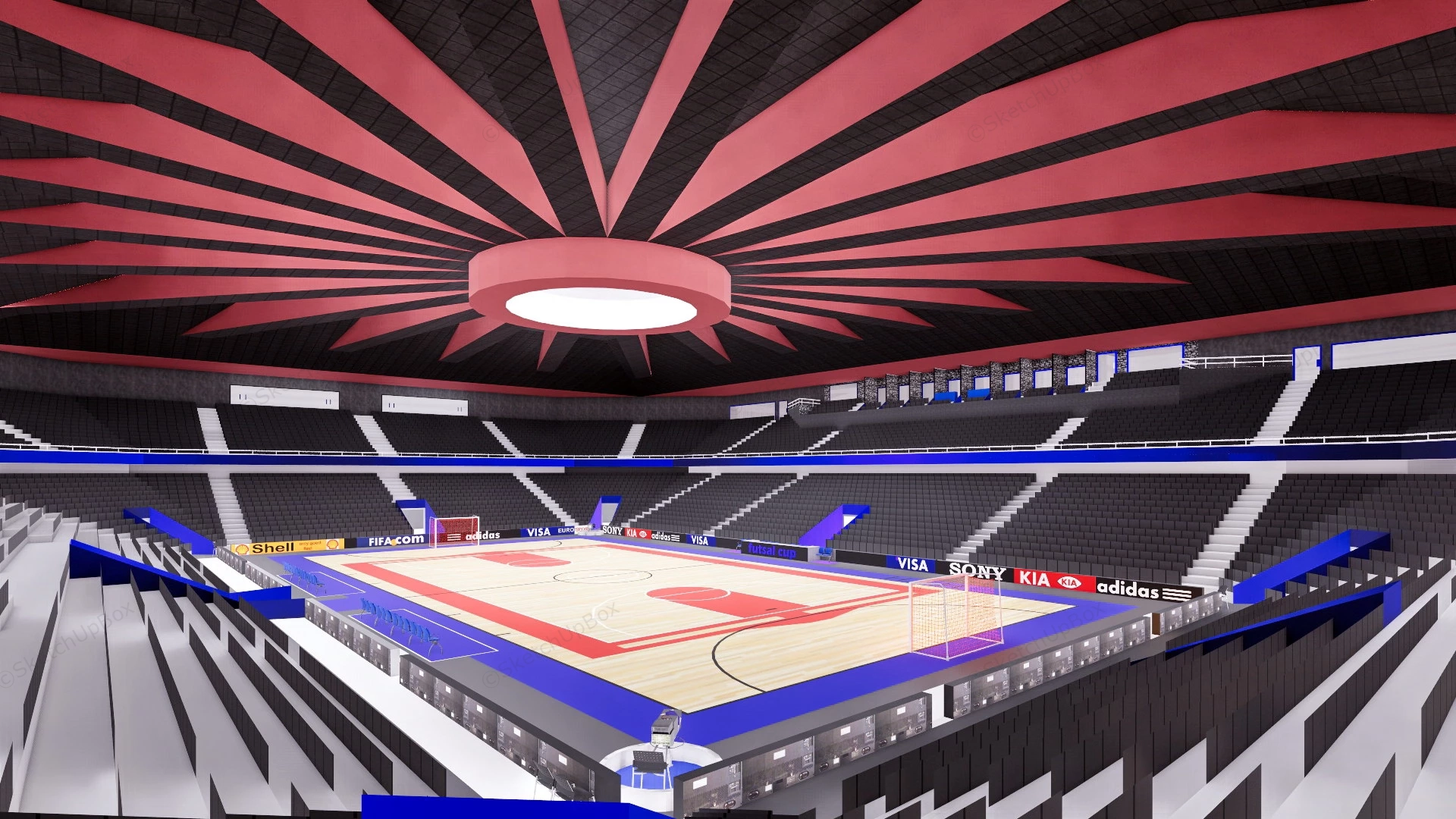 Basketball Arena Gymnasium sketchup model preview - SketchupBox