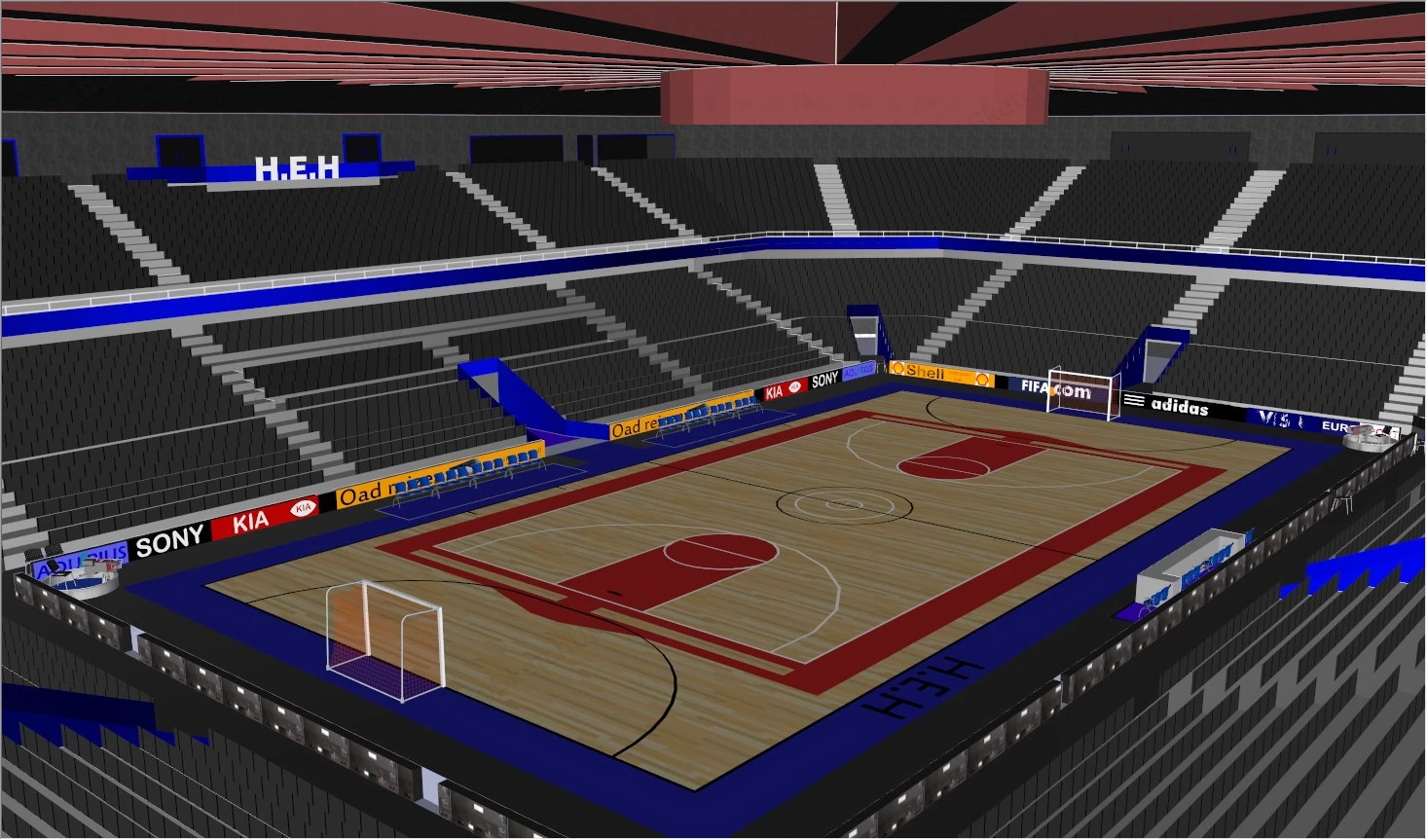 Basketball Arena Gymnasium sketchup model preview - SketchupBox