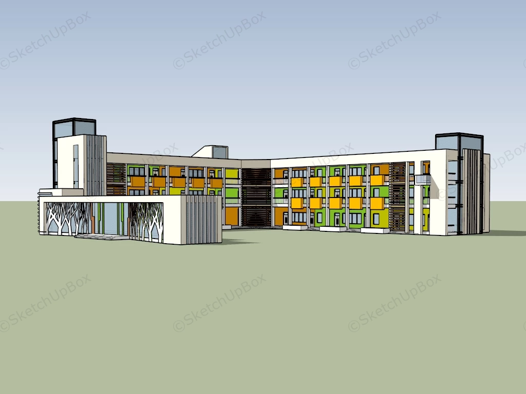 Kindergarten Building Design sketchup model preview - SketchupBox