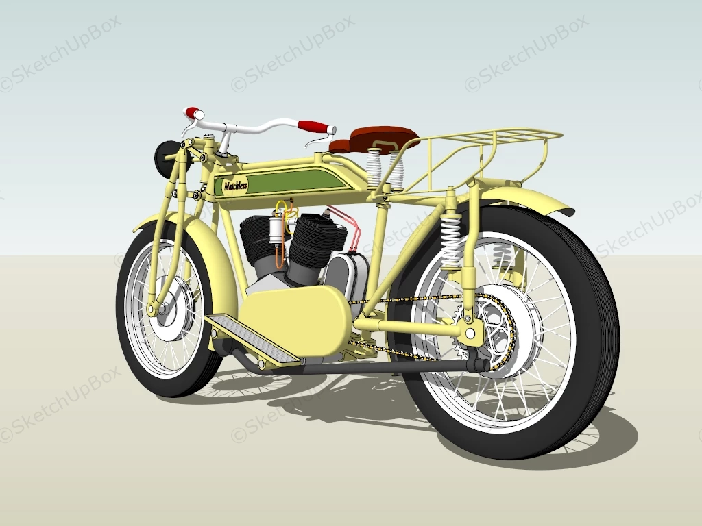 Vintage Matchless Motorcycle sketchup model preview - SketchupBox