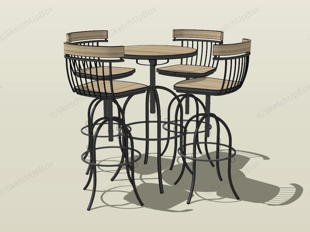 Vintage Industrial Bar Set sketchup model preview - SketchupBox