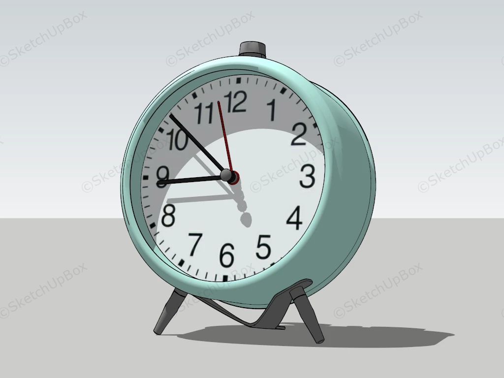 Turquoise Alarm Clock sketchup model preview - SketchupBox