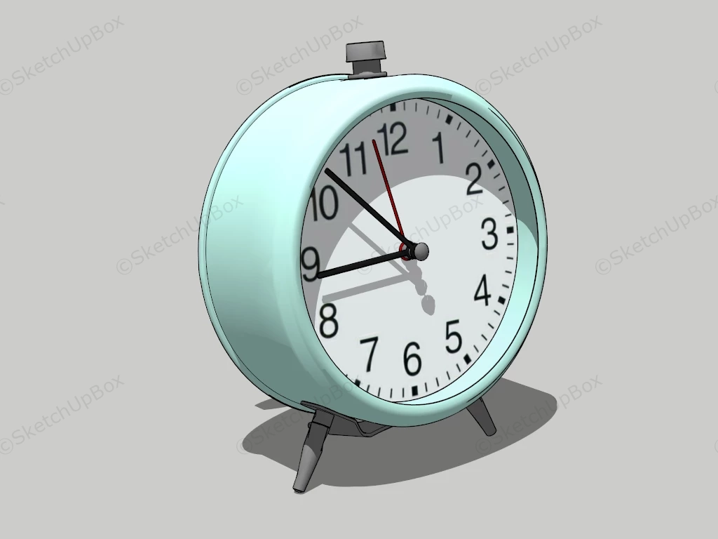 Turquoise Alarm Clock sketchup model preview - SketchupBox