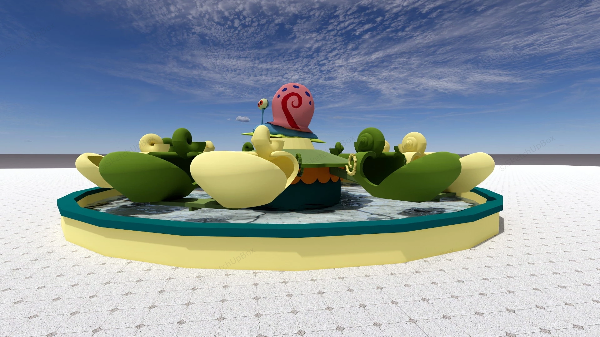 Snail Water Attack Ride sketchup model preview - SketchupBox