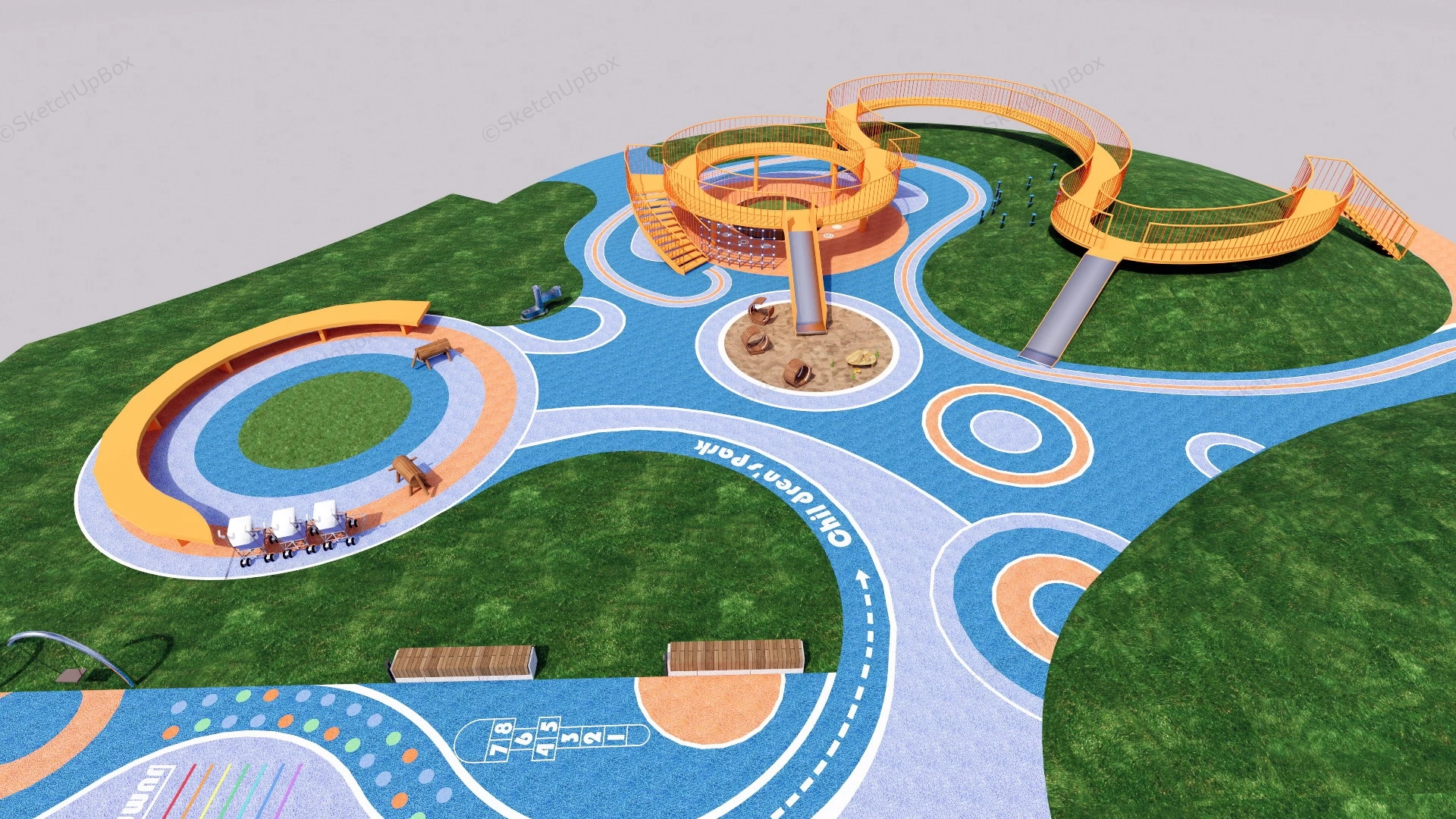 Children Park Playground sketchup model preview - SketchupBox