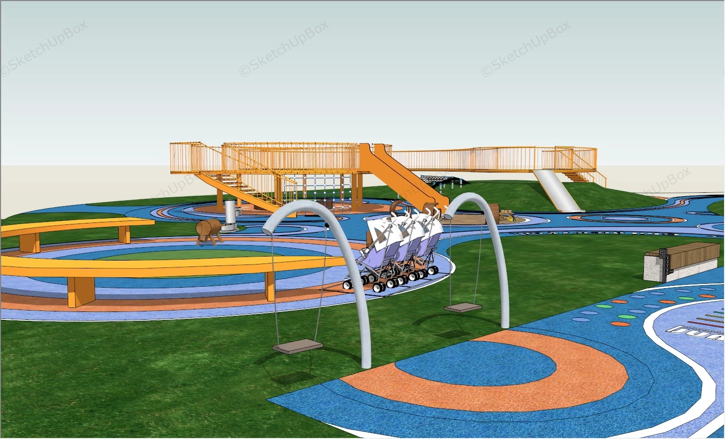 Children Park Playground sketchup model preview - SketchupBox