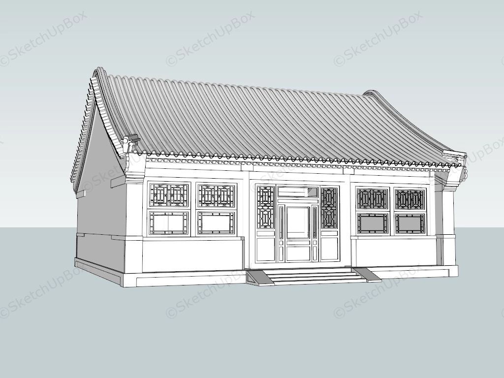 Small Chinese House sketchup model preview - SketchupBox