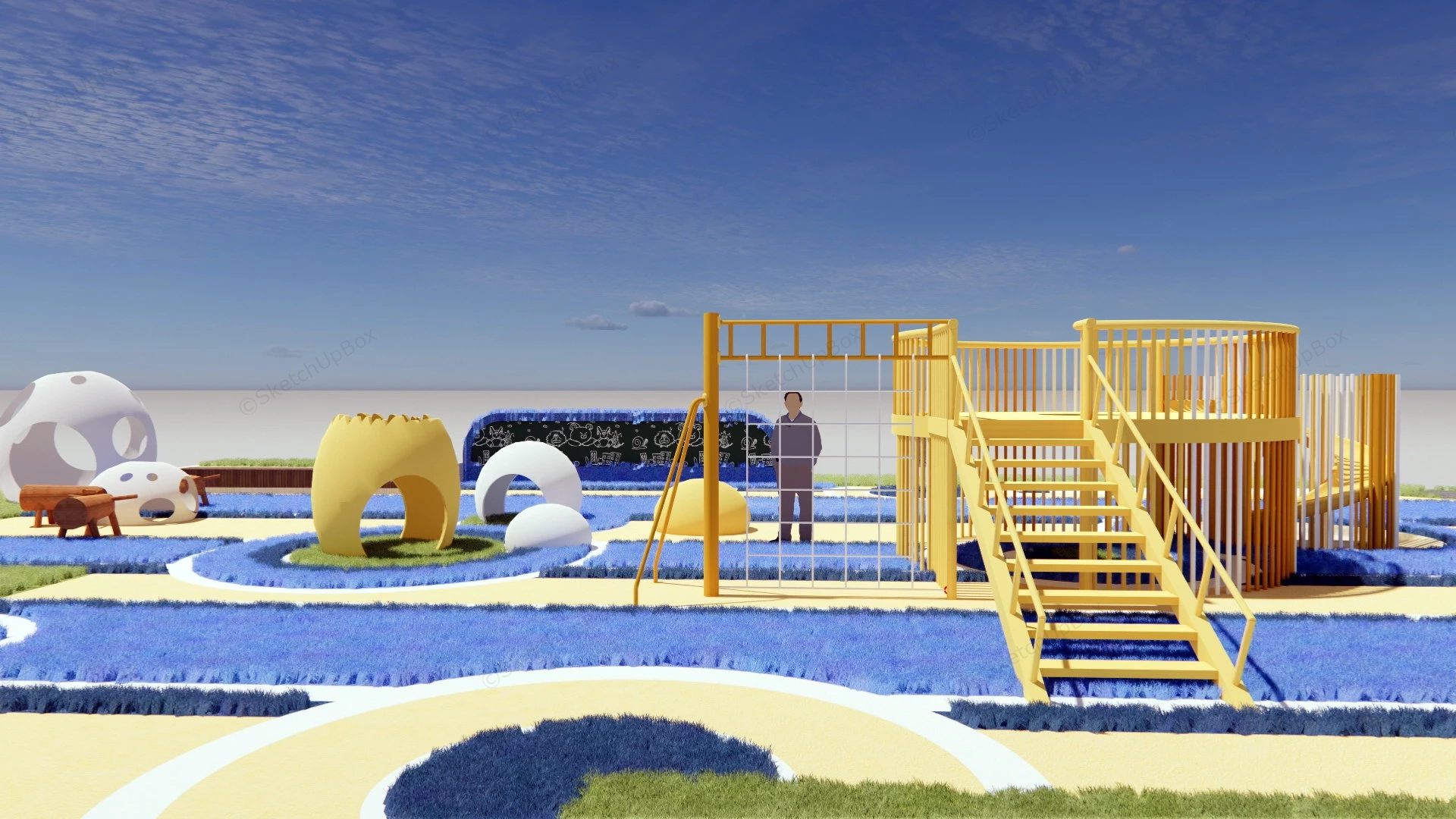 Colorful Metal Playground sketchup model preview - SketchupBox