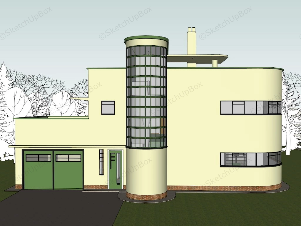 Modern 4 Bedroom House Plan sketchup model preview - SketchupBox