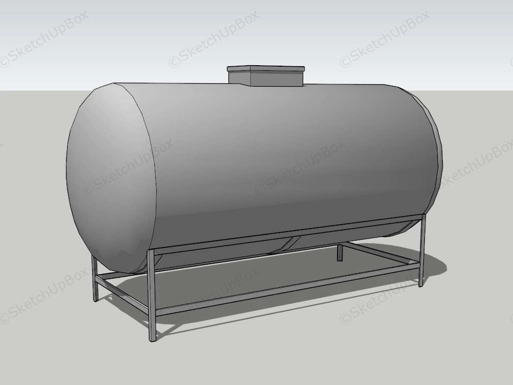 Horizontal Steel Storage Tank sketchup model preview - SketchupBox