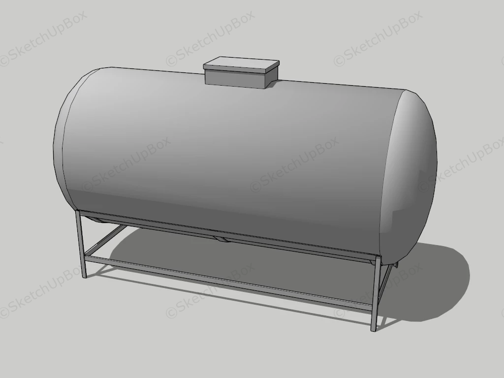 Horizontal Steel Storage Tank sketchup model preview - SketchupBox