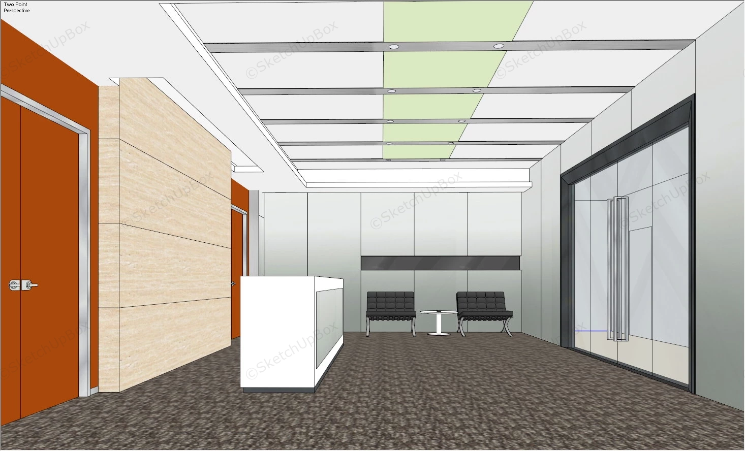 Office Layout Floor Plan Design sketchup model preview - SketchupBox