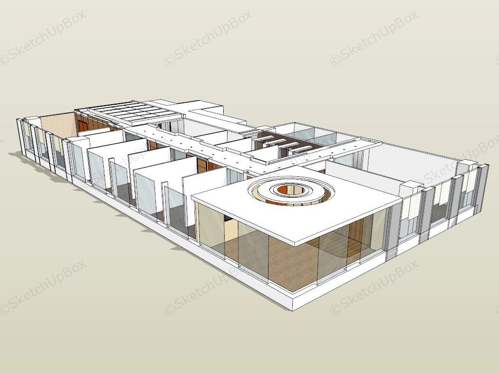 Office Layout Floor Plan Design sketchup model preview - SketchupBox