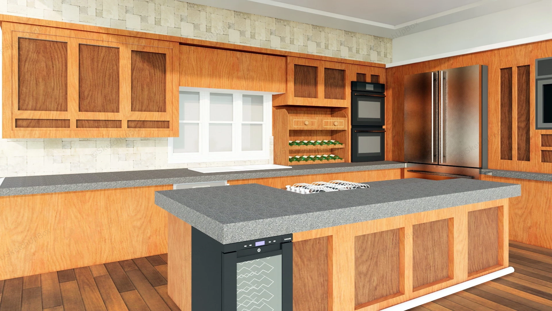 Traditional Kitchen Cabinets Ideas sketchup model preview - SketchupBox