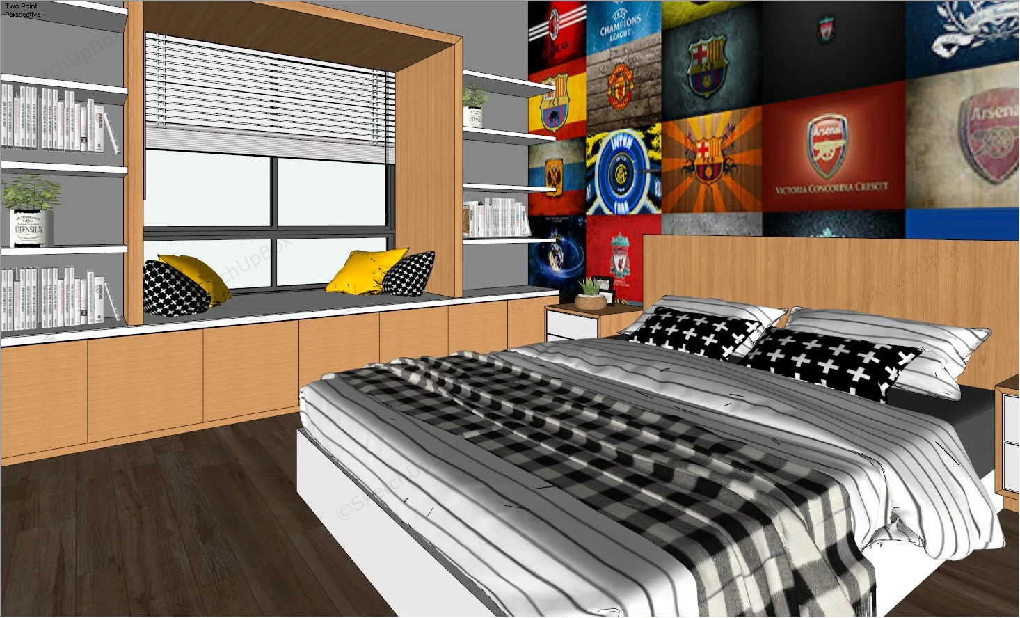 2 Bedroom Apartment Design sketchup model preview - SketchupBox