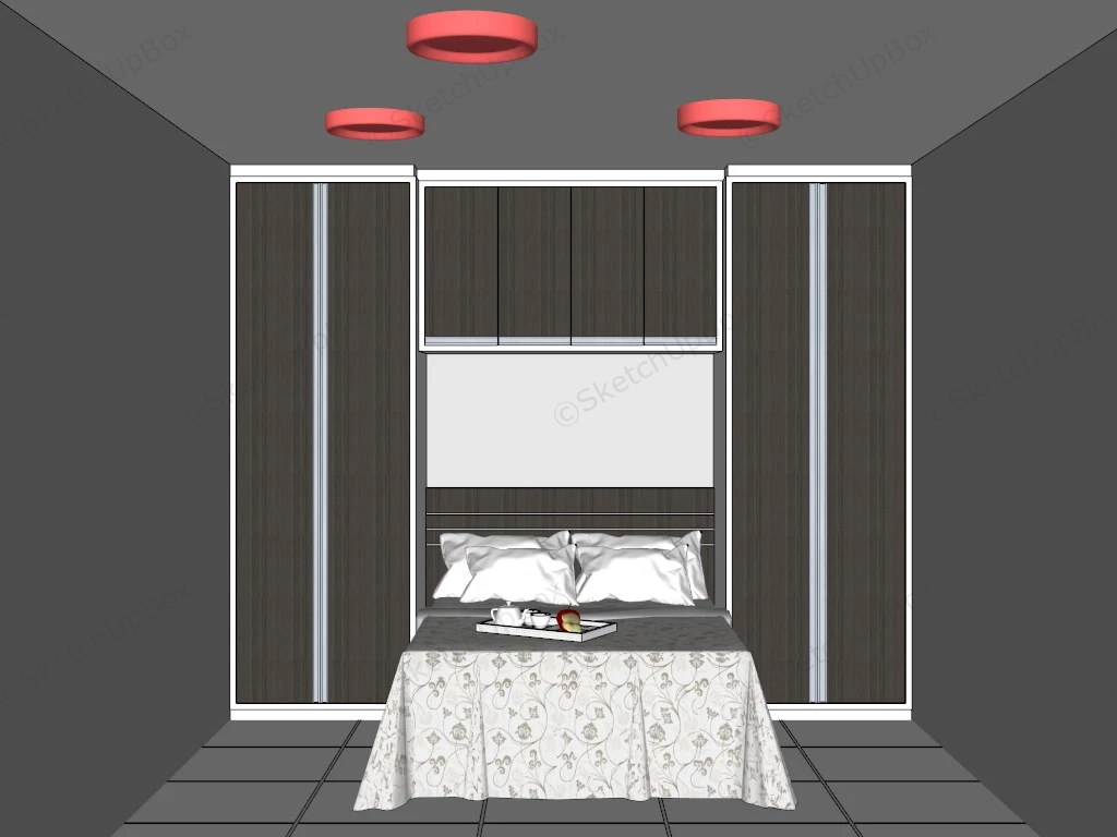 Murphy Bed With Wardrobe sketchup model preview - SketchupBox