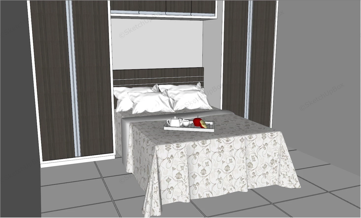 Murphy Bed With Wardrobe sketchup model preview - SketchupBox