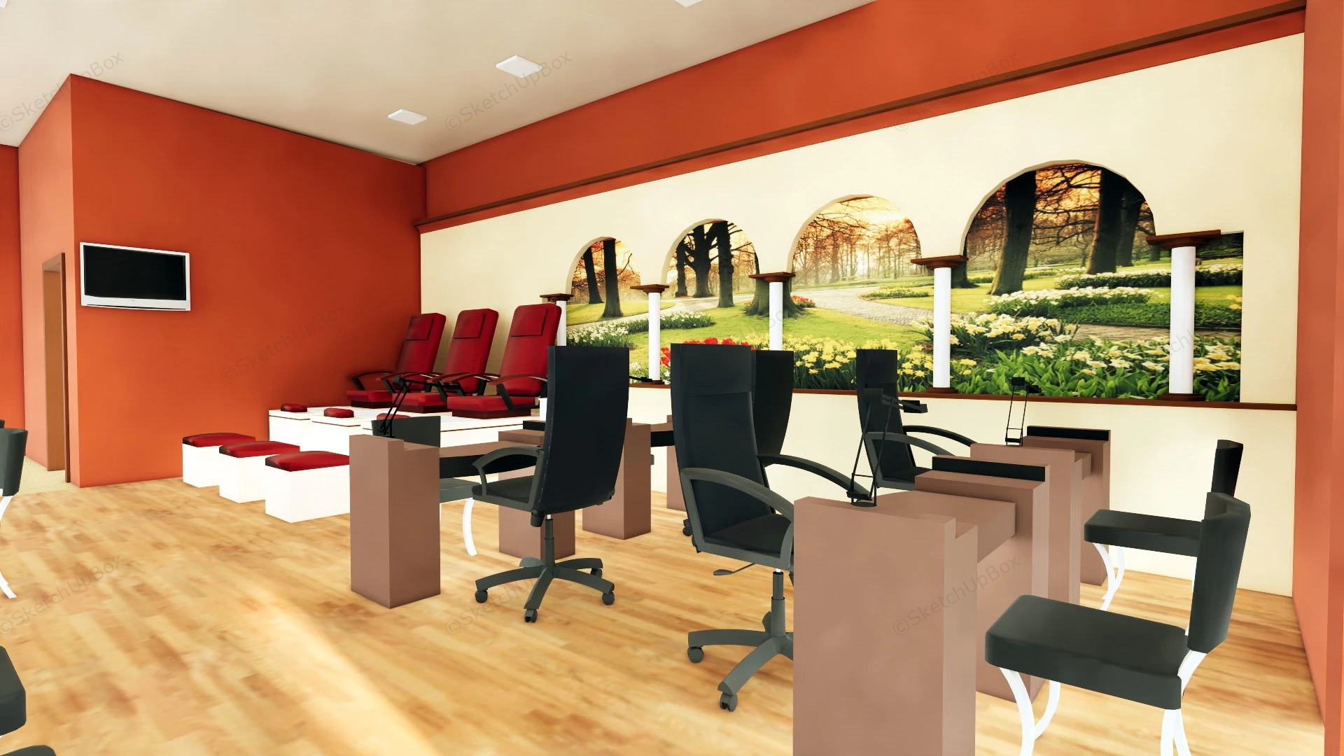 Hair And Nail Salons Idea sketchup model preview - SketchupBox