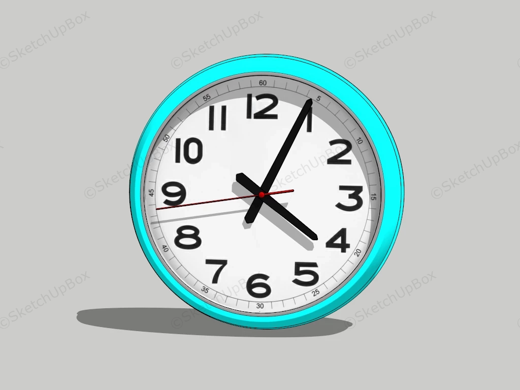 Blue Wall Clock sketchup model preview - SketchupBox