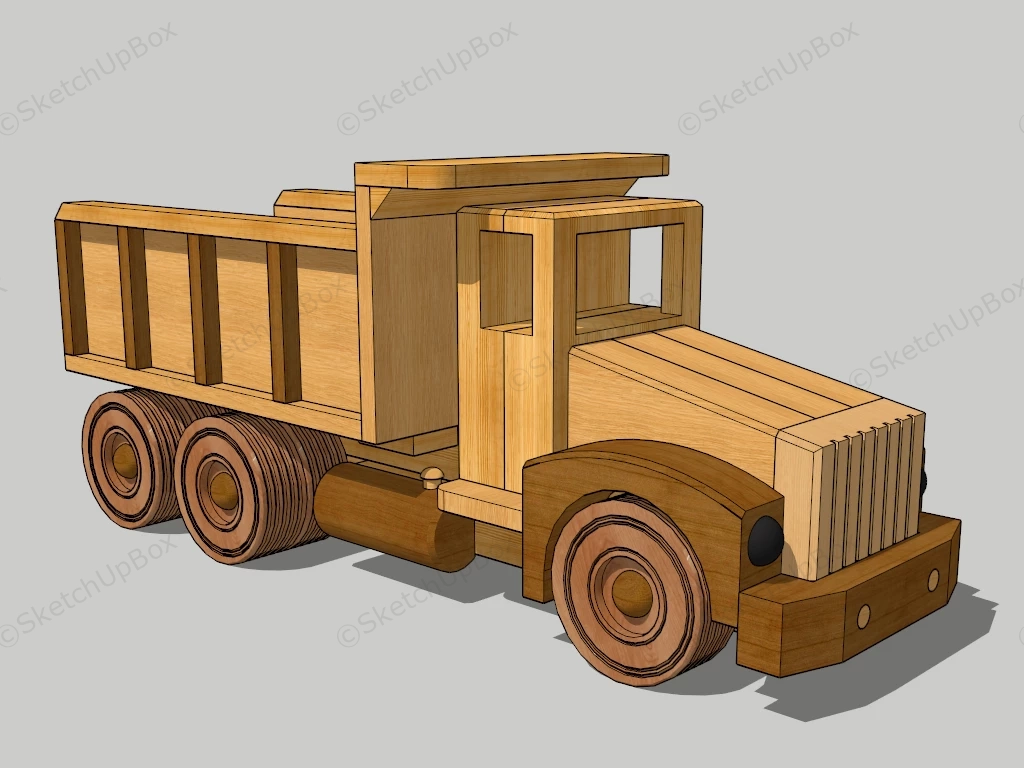 Wooden Truck Toy sketchup model preview - SketchupBox