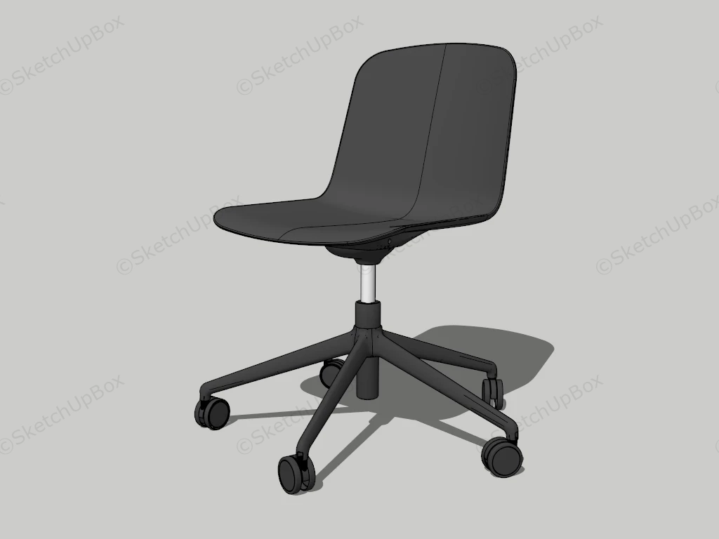 Black Office Task Chair sketchup model preview - SketchupBox