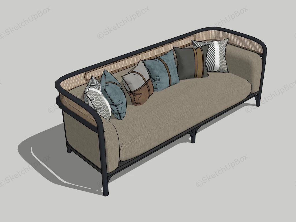 Vintage Couch sketchup model preview - SketchupBox