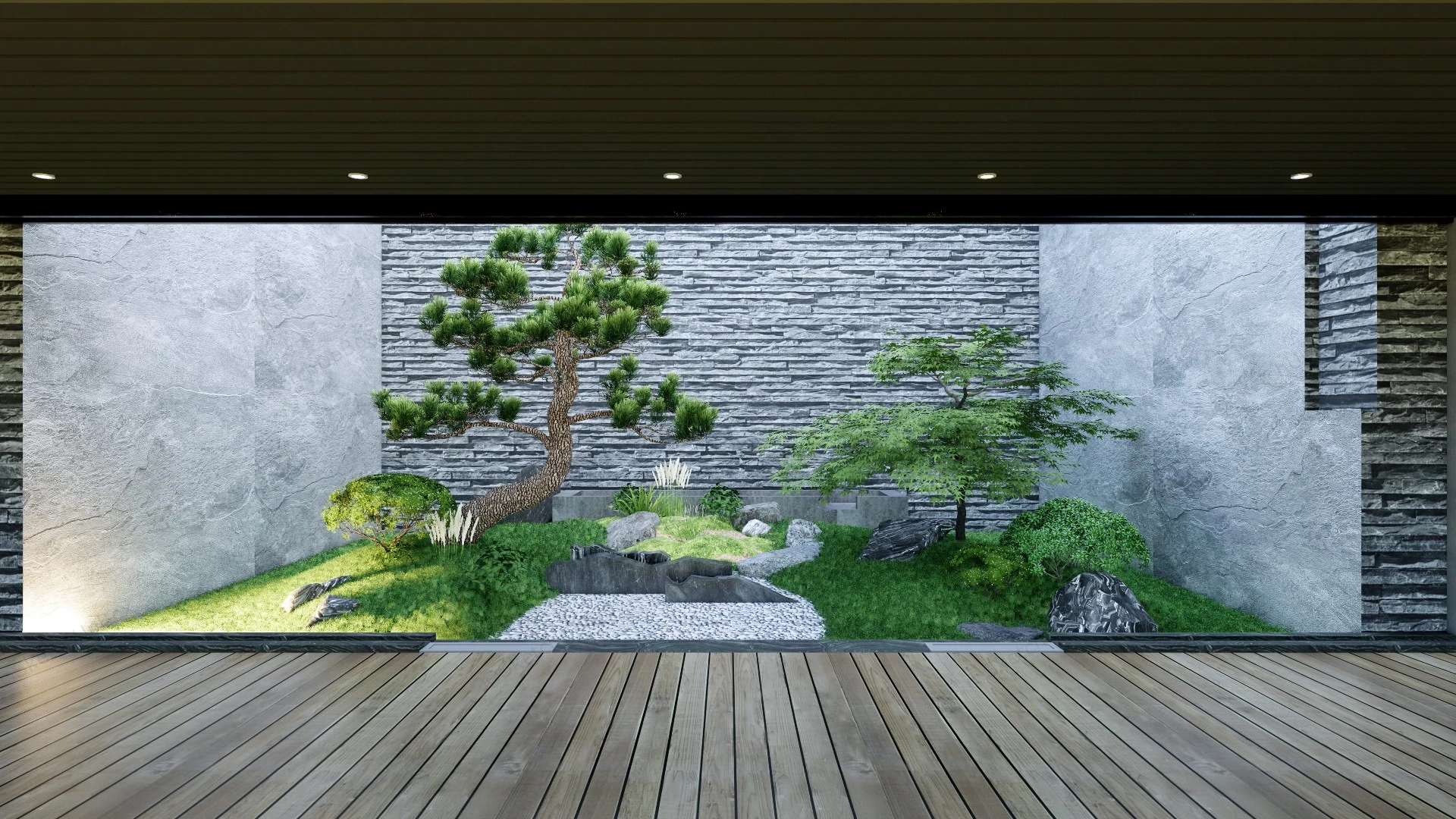 Oriental Style Indoor Garden Idea sketchup model preview - SketchupBox