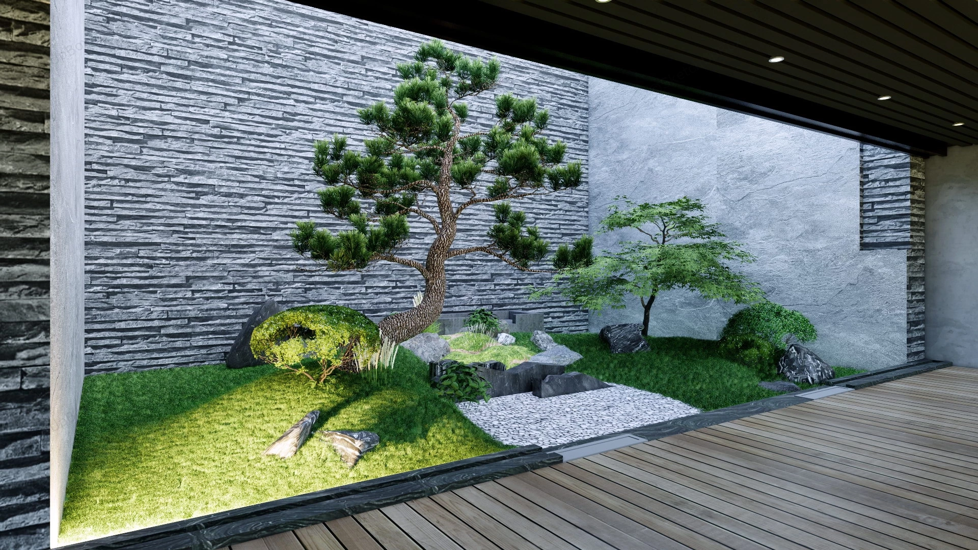 Oriental Style Indoor Garden Idea sketchup model preview - SketchupBox