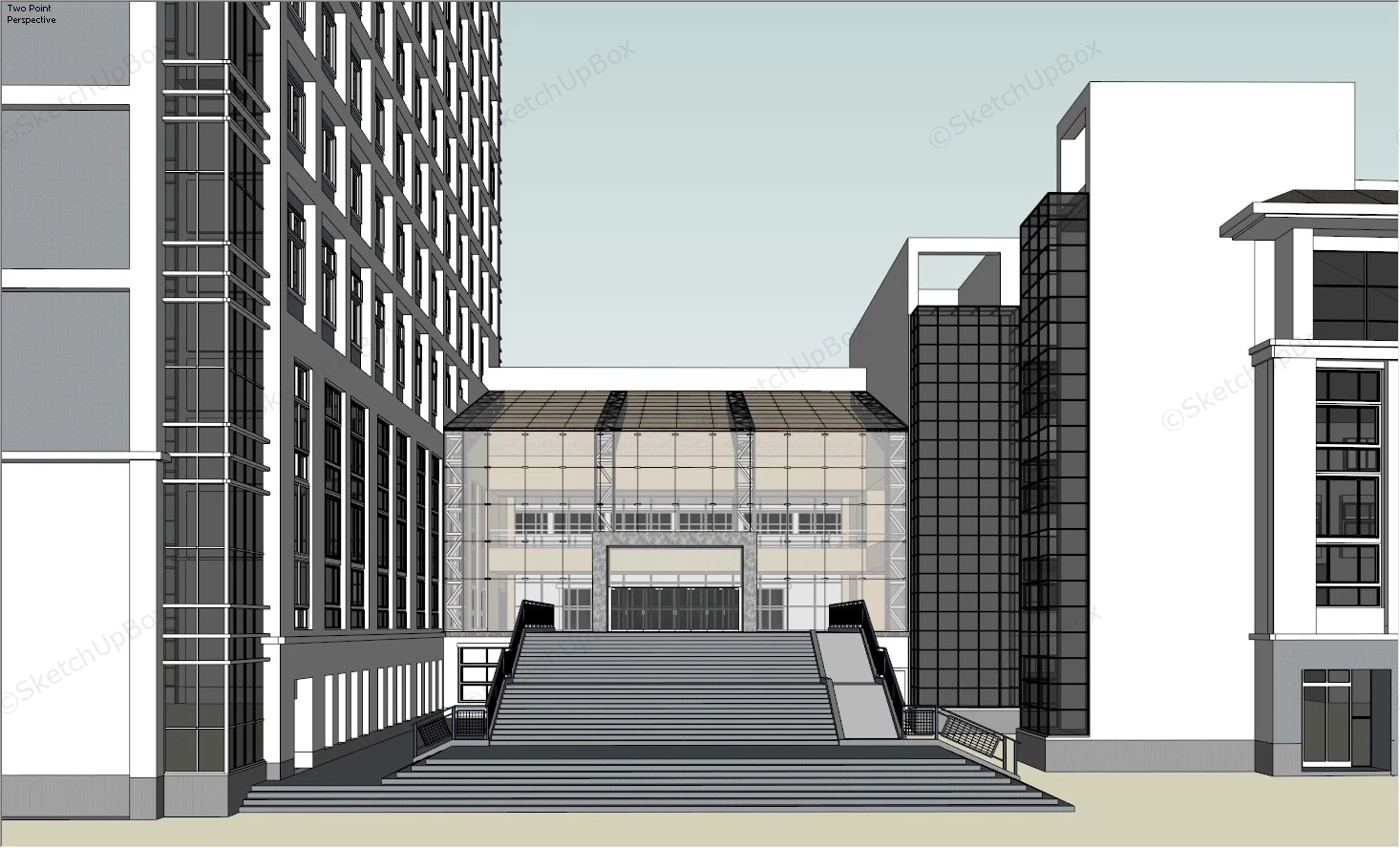 Public Library Concept Design sketchup model preview - SketchupBox