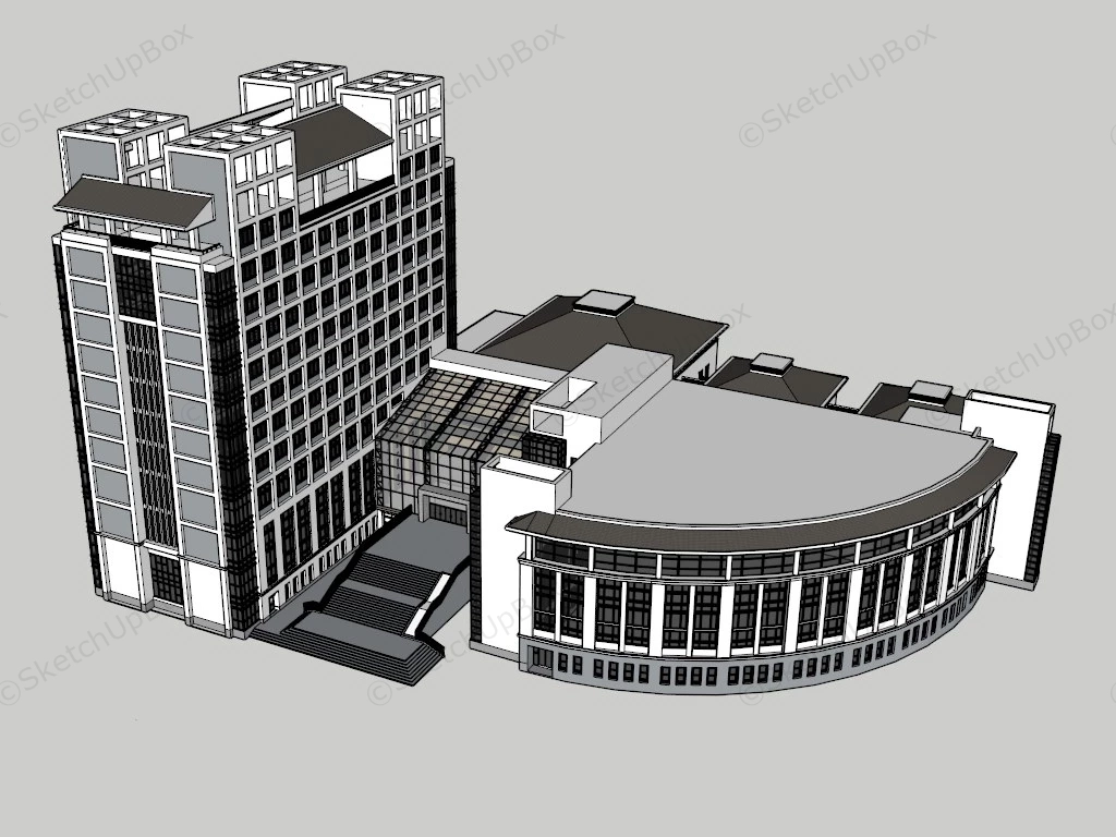 Public Library Concept Design sketchup model preview - SketchupBox