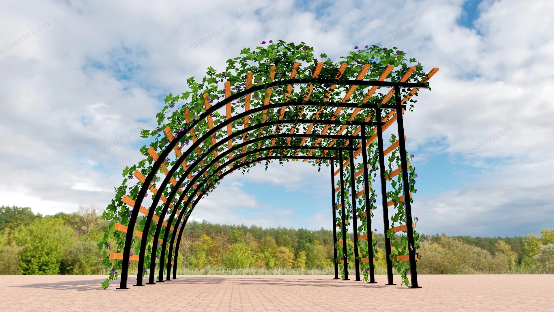 Rose Pergola Idea sketchup model preview - SketchupBox