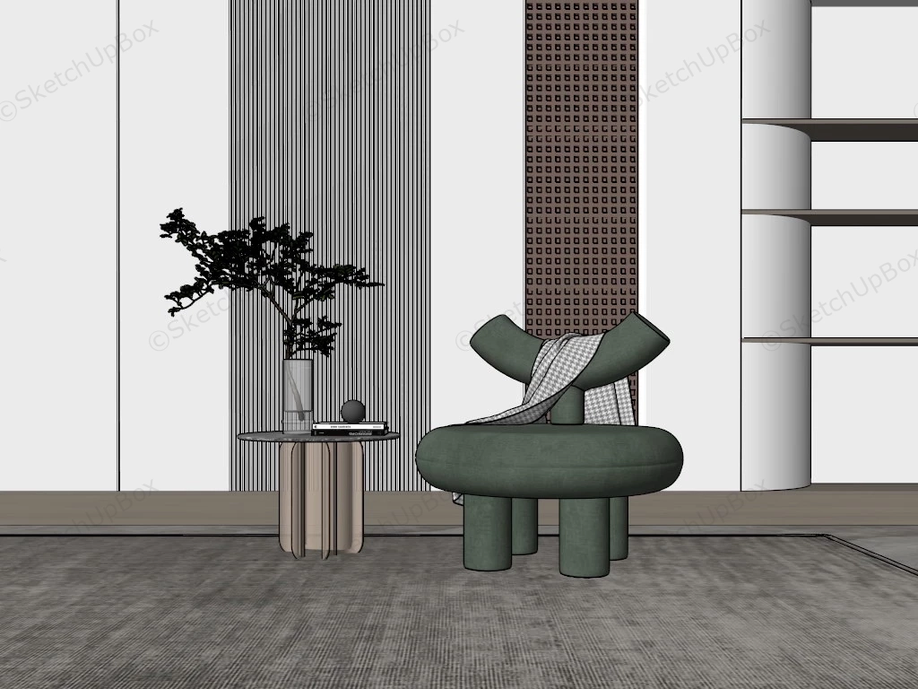 Living Room Chair And End Table sketchup model preview - SketchupBox