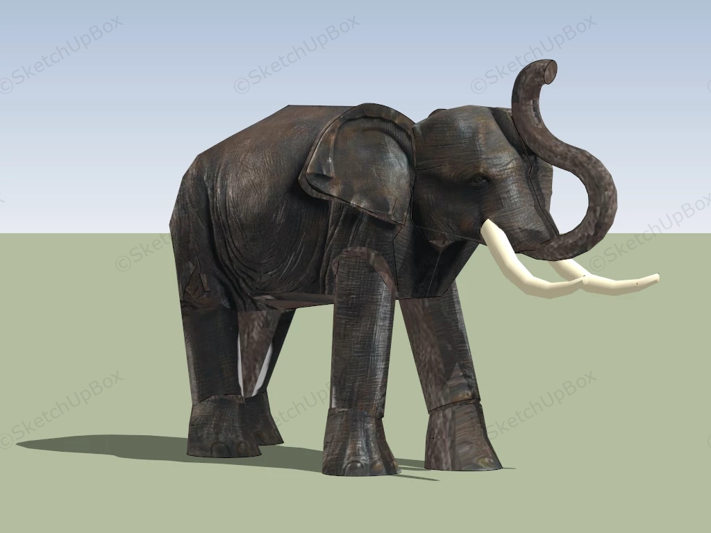 Bronze Elephant Sculpture sketchup model preview - SketchupBox