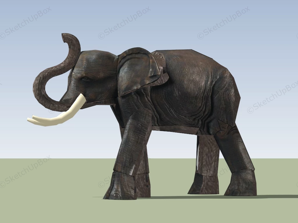 Bronze Elephant Sculpture sketchup model preview - SketchupBox