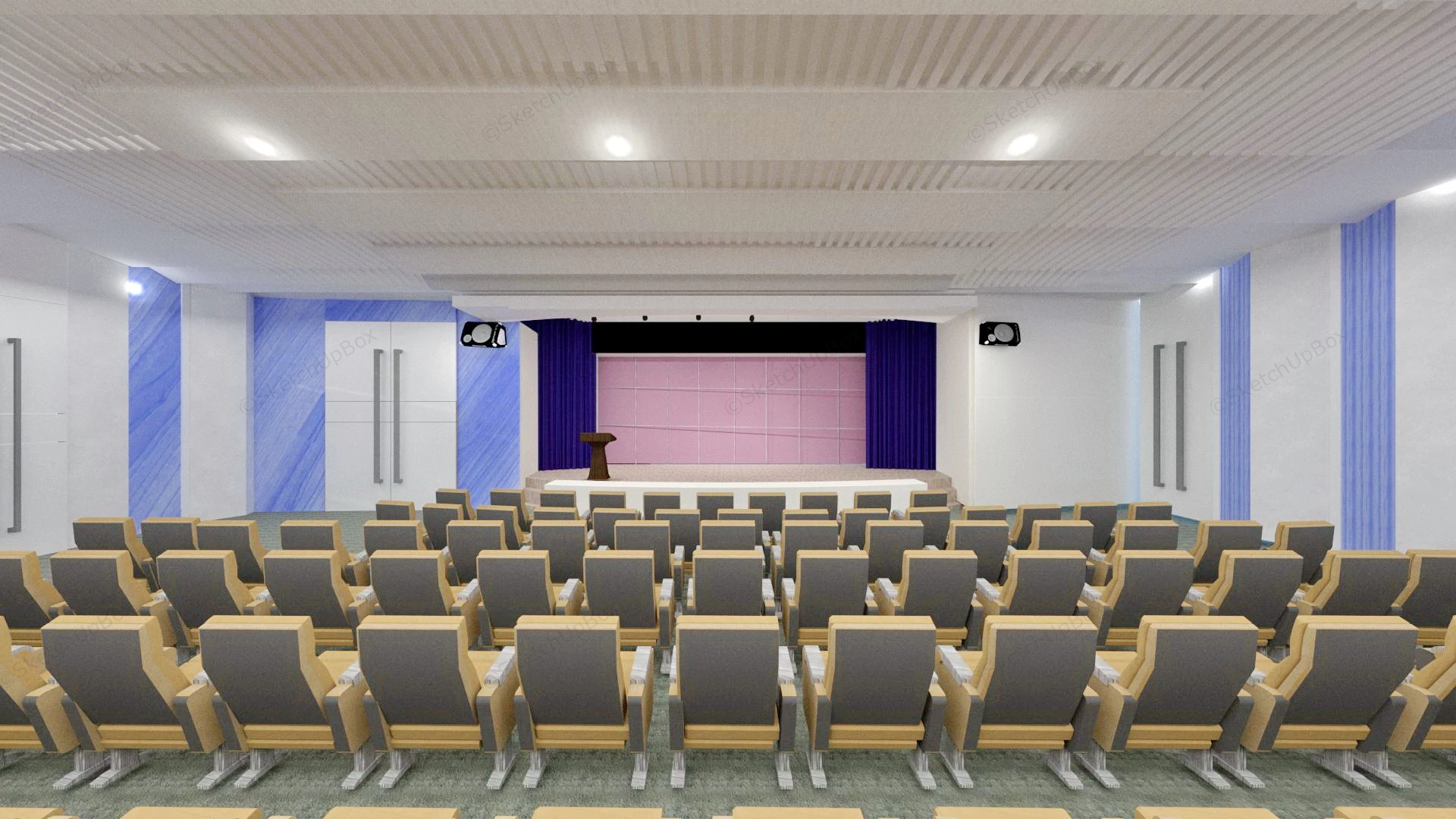 School Auditorium sketchup model preview - SketchupBox