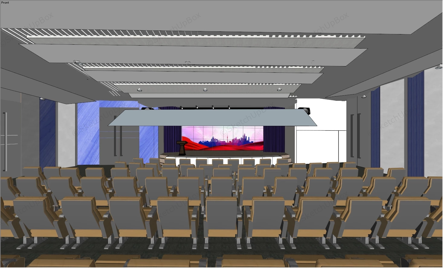 School Auditorium sketchup model preview - SketchupBox