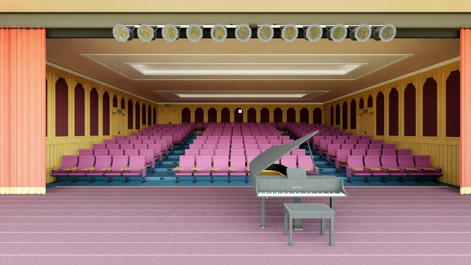 Acoustic Music Auditorium sketchup model preview - SketchupBox