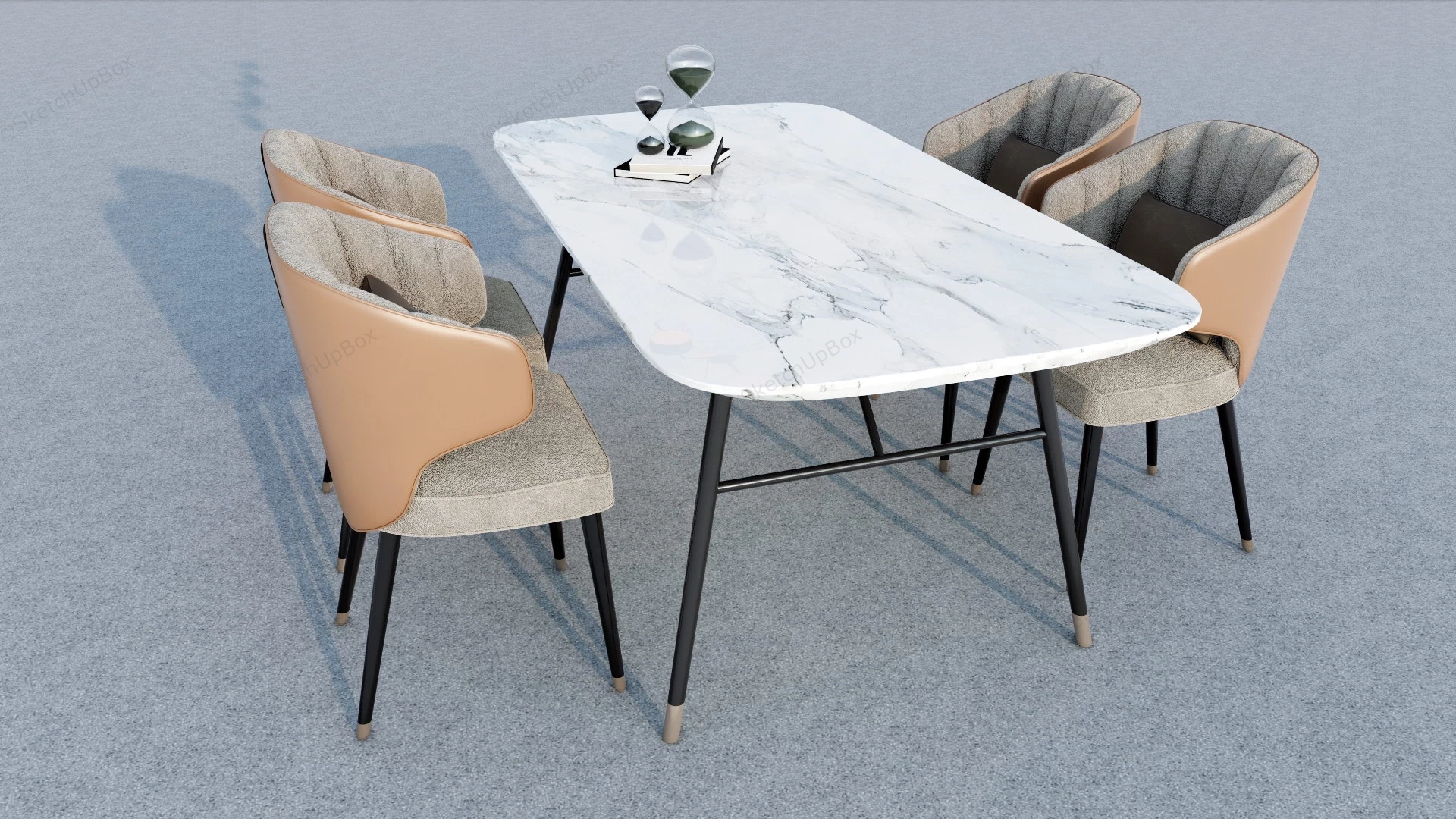 Modern Industrial Dining Table Set sketchup model preview - SketchupBox