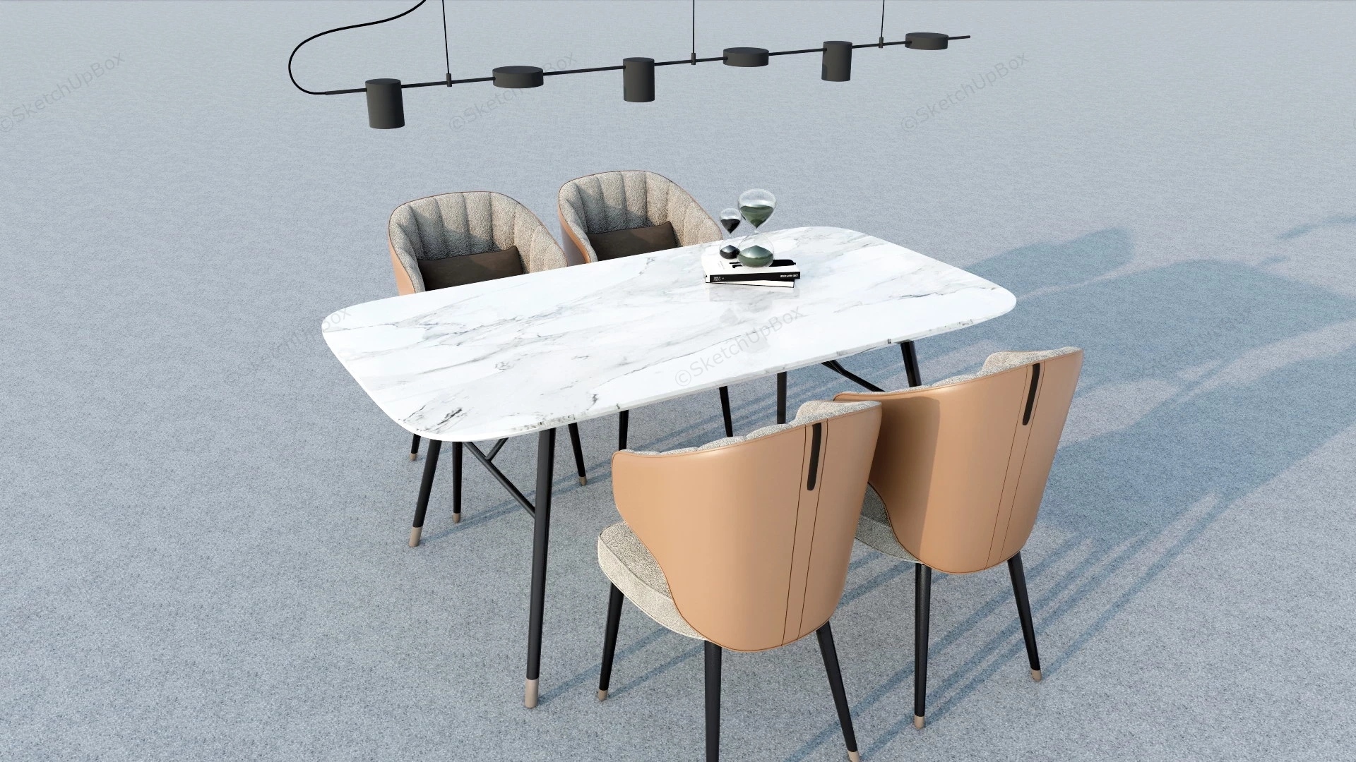 Modern Industrial Dining Table Set sketchup model preview - SketchupBox