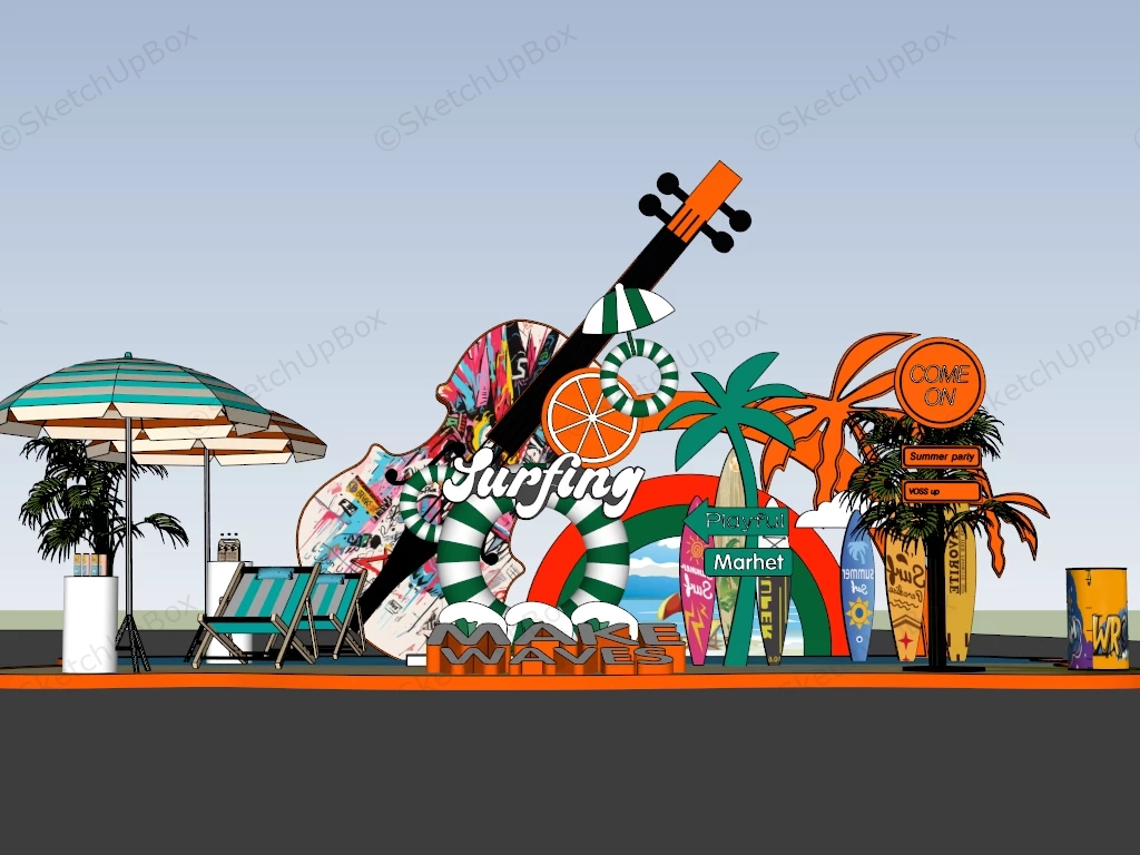 Surfing Festival Art Installation sketchup model preview - SketchupBox