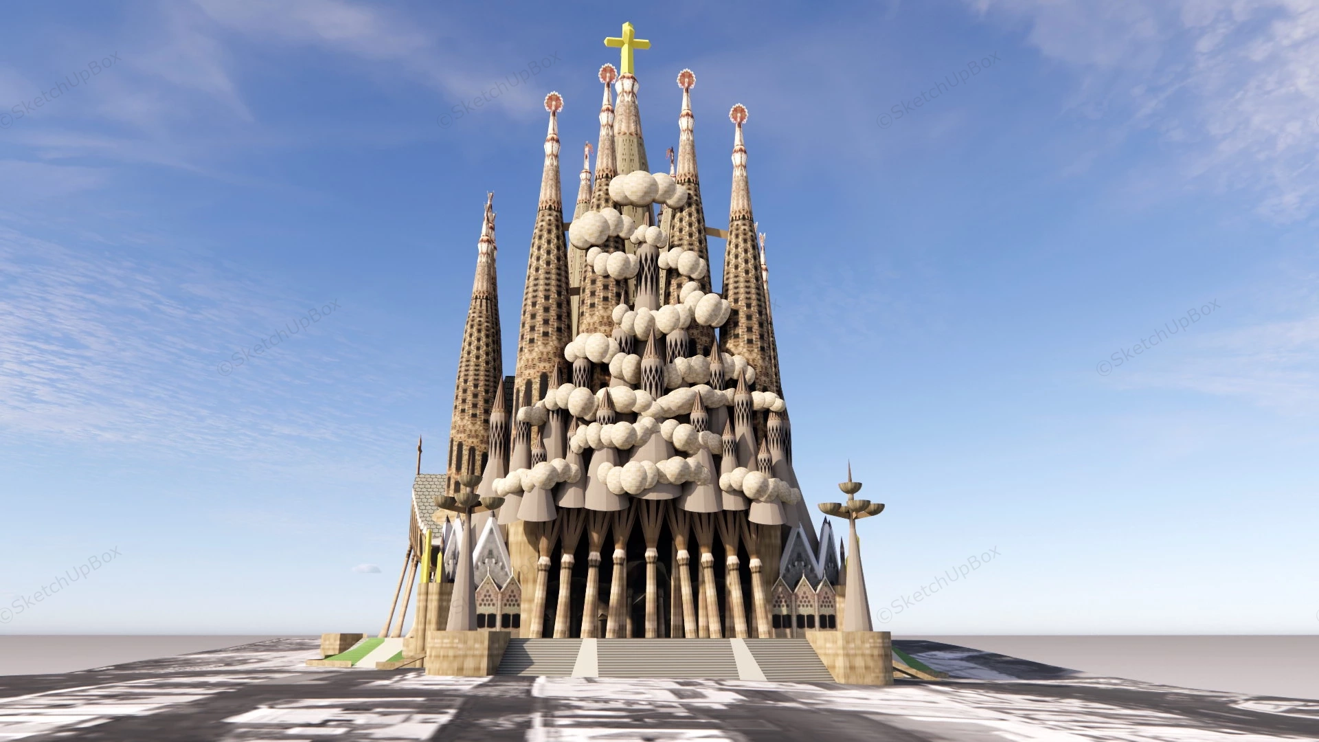 Sagrada Família Cathedral sketchup model preview - SketchupBox