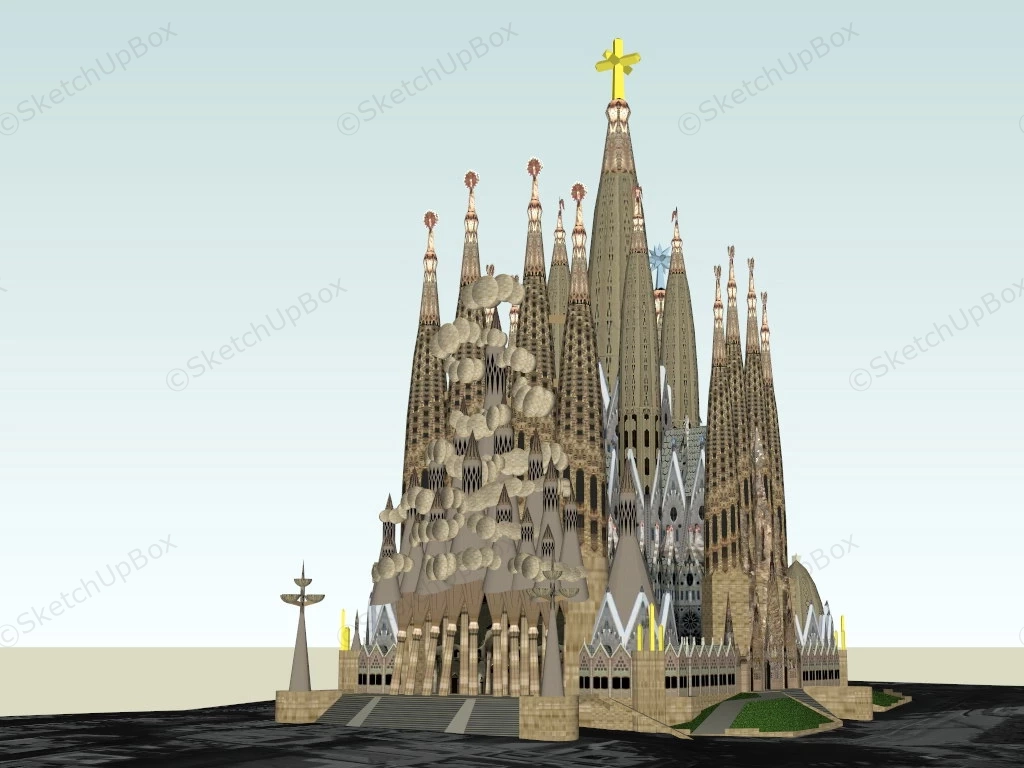 Sagrada Família Cathedral sketchup model preview - SketchupBox