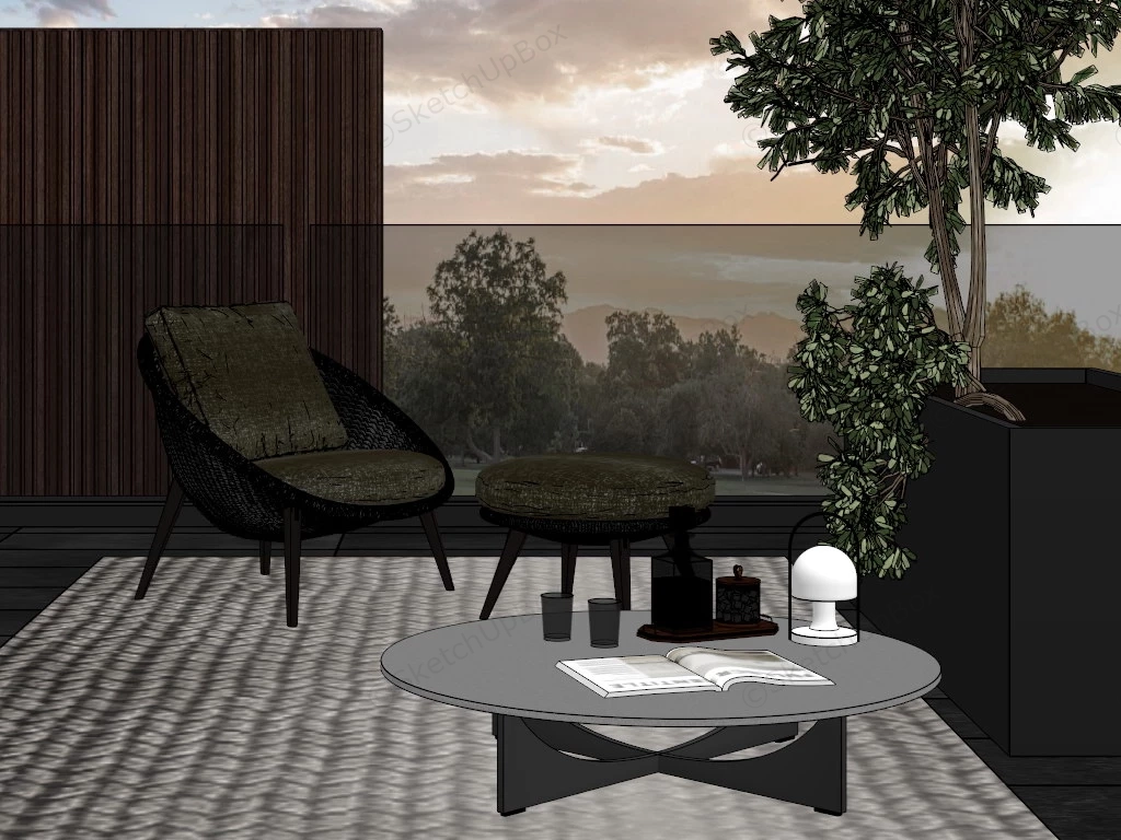 Outdoor Deck Furniture Set sketchup model preview - SketchupBox