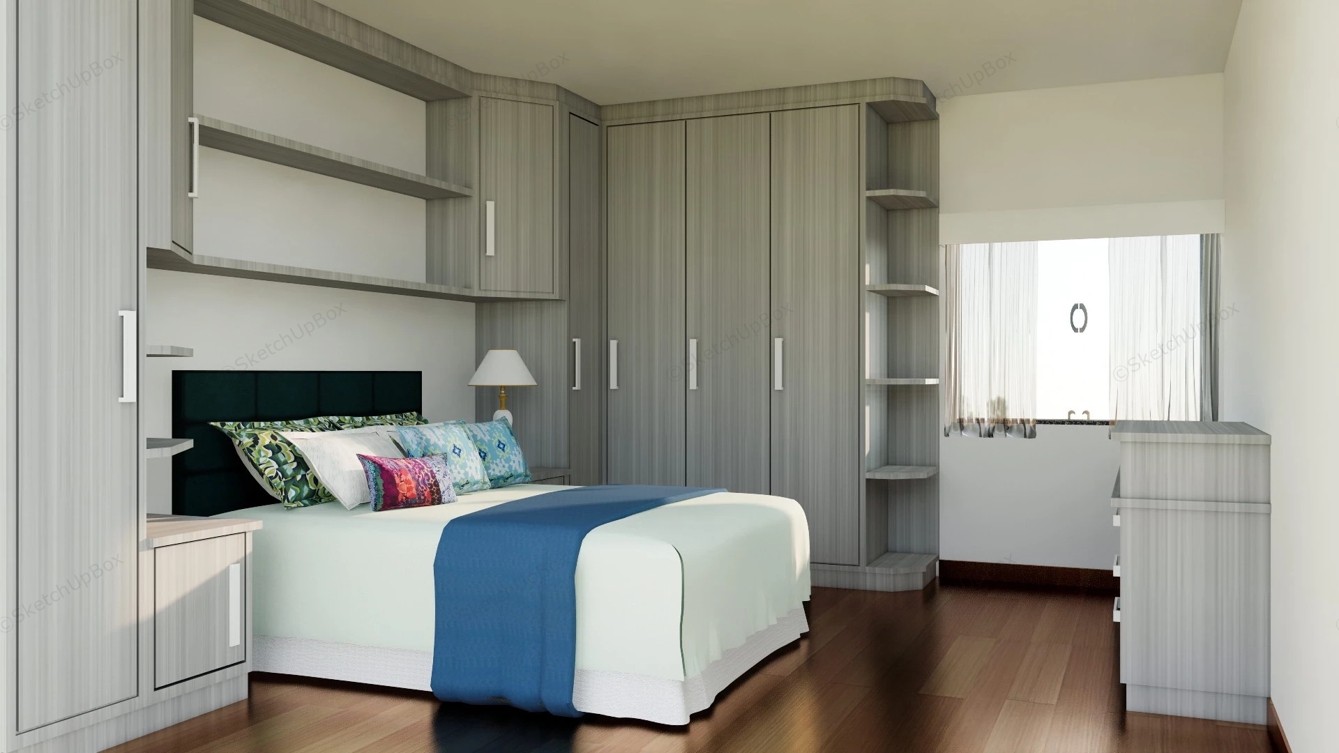 Single Man Bedroom Idea sketchup model preview - SketchupBox