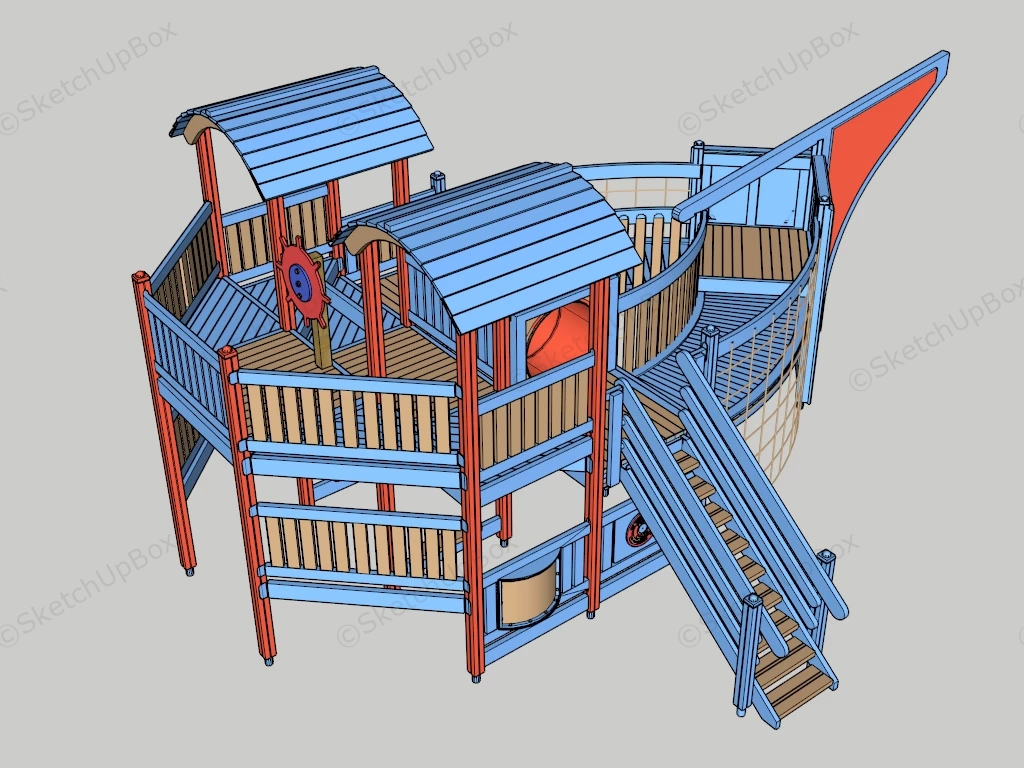 Pirate Ship Playground sketchup model preview - SketchupBox