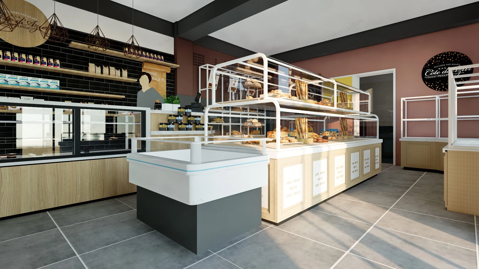 Bakery Shop Interior Design sketchup model preview - SketchupBox