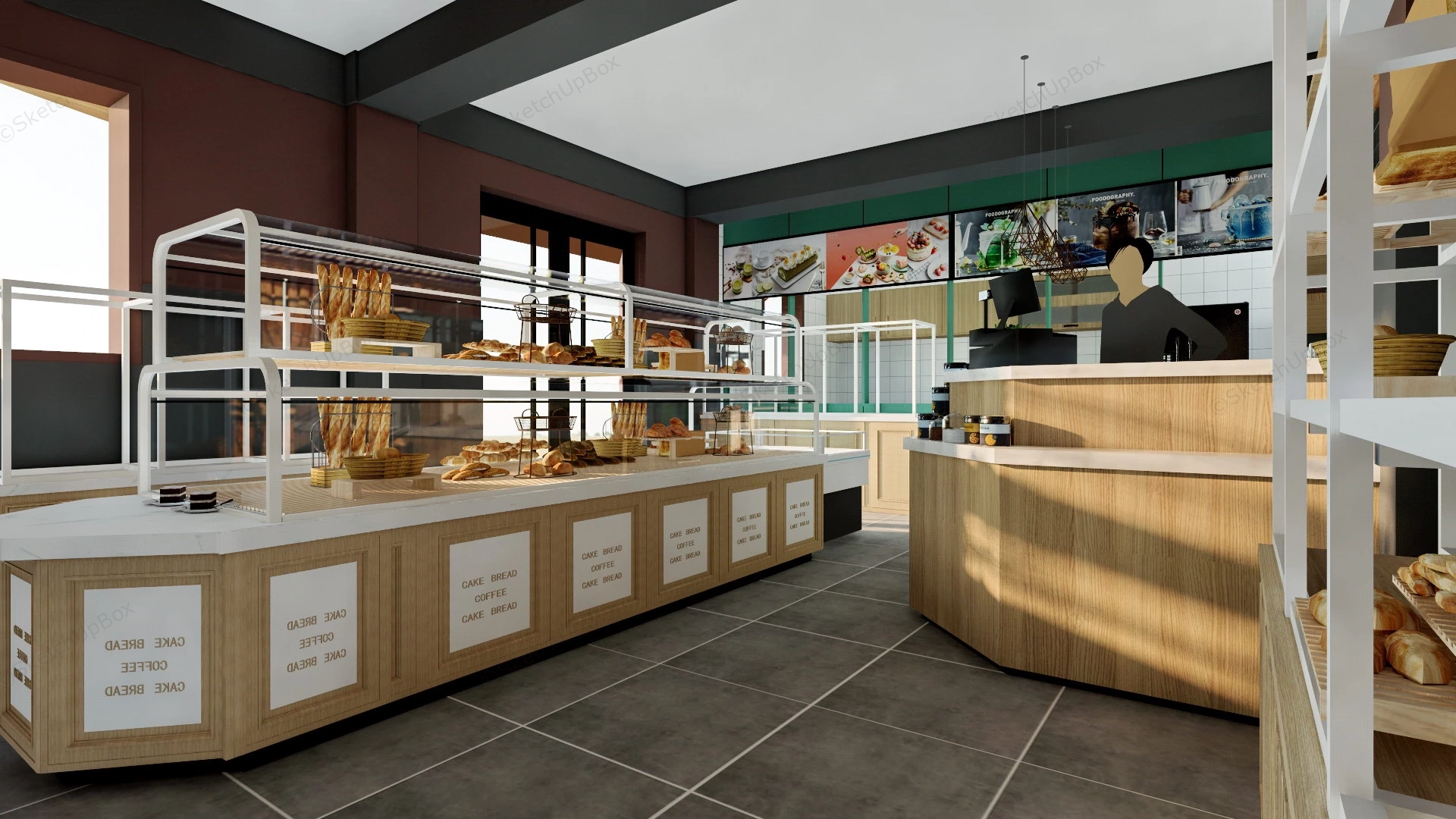 Bakery Shop Interior Design sketchup model preview - SketchupBox