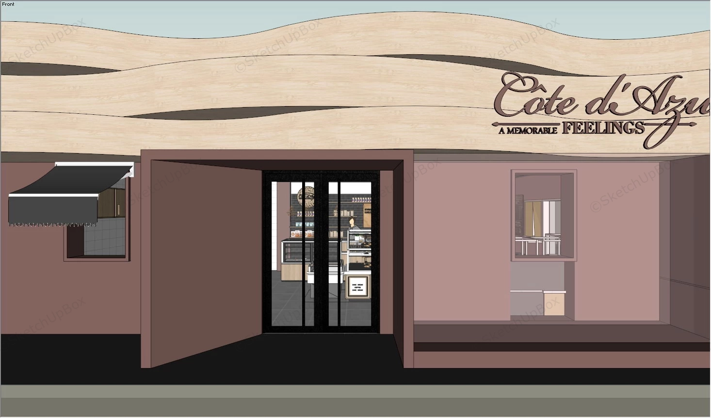 Bakery Shop Interior Design sketchup model preview - SketchupBox