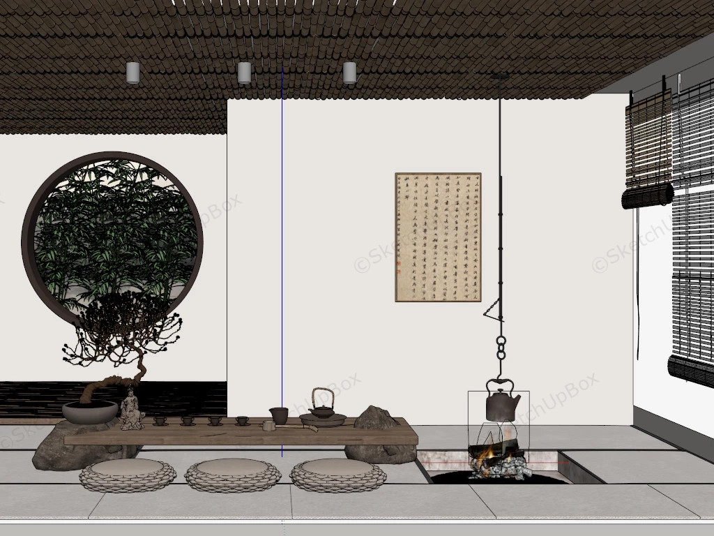 Japanese Tea Room Interior sketchup model preview - SketchupBox