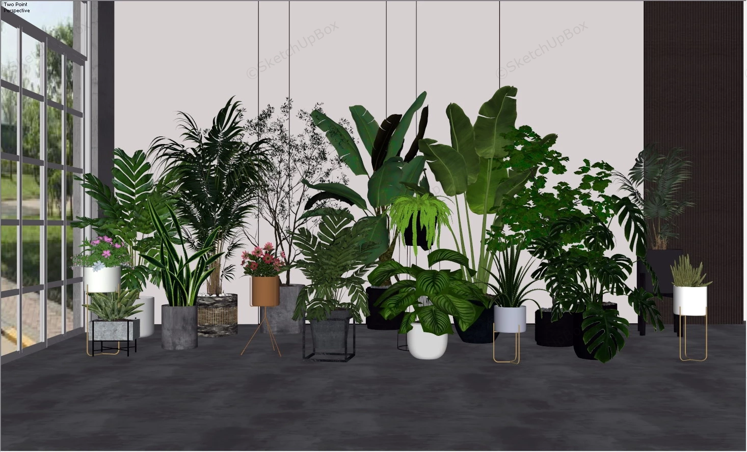 Indoor Garden Plants sketchup model preview - SketchupBox